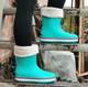 Женские теплые зимние резиновые полусапожки CROCS 38р (24 см) Бирюзовые - изображение 3