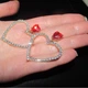 Серьги в стразах и кристаллах сердце, 5690 - изображение 6