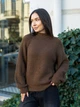 Жіночий светр в'язаний оверсайз Raglan Sweater коричневий One Size - зображення 1