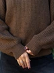 Жіночий светр в'язаний оверсайз Raglan Sweater коричневий One Size - зображення 4
