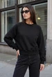 Женский свитшот стаф чёрный на флисе спортивный утеплённый Staff make black fleece M (406866) - изображение 1