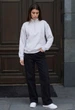 Олимпийка женская стаф серая меланж оверсайз на флисе спортивная кофта Staff jun gray melange oversize fleece M (406865) - изображение 5