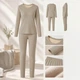 Комплект женского термобелья Lesko 8099 Beige 4XL антибактериальный мягкий эластичный - изображение 3