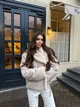 Женская эко шуба VIKIFO молочный М - изображение 3