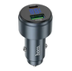 Автомобільний зарядний пристрій HOCO Z57B USB-A + USB-C PD 45W QC3.0 63W з LED-дисплеєм, графітовий - зображення 3