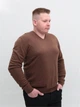 Свитер мужской коричневый тонкий кашемировый 20702-04-V M - изображение 6