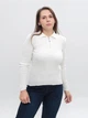 Поло женское белое приталенное длинный рукав 12543-02 ONE SIZE - изображение 3