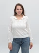 Поло женское белое вязаное с длинным рукавом 12544-02 ONE SIZE - изображение 4