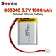 Аккумулятор Soshine LiPo защищенный 803040-3.7-1000, 40×30×8 мм, 3.7 В, 1000 мА·ч, провода 10 см, разъем JST-PHR-2P (2.0 мм) - изображение 1