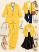 Жіночий яскравий піджак на ґудзиках з рукавом 3/4 LadyLike 50 Жовтий ladlk128720031 (ladlk2128720031444) - изображение 6