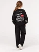 Костюм для дівчинки Love (світшот+штани) Liven 134 Чорний uaclp-16537 (uacl-16537-238382) - изображение 2