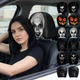 Чехол на подголовник автомобиля с принтом в стиле "HALLOWEEN" комплект 2шт, Polyester, Black-Orange - изображение 5