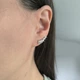 Срібні сережки-кафи LoveR з фіанітами огранки «маркіз» - зображення 6