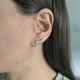 Срібні сережки-кафи LoveR з фіанітами огранки «маркіз» - зображення 7