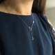Серебряное колье с натуральным перлами, фианитами, вес изделия 2,35 гр (2215424) - изображение 9