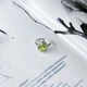 Срібне кільце з хризолітом 4.159ct, фіанітами, вага виробу 3,6 г (2150329) - зображення 6