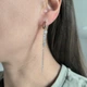 Серебряные серьги-конго LoveR с длинными подвесками и фианитами - изображение 7