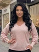 Кофта женская ангоровая, теплая, с пышными рукавами на манжете, нарядная, свободного кроя, Р-314/001, 42-46, Светлый розовый - изображение 2