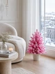 Елка заснеженная искусственная 70 см в горшке Розовая Hvoya Elegant Marshmallow Pink литая (211N/70/MMPS) - изображение 3