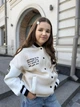 Бомбер для дівчинки тепла кофта підліткова утеплена толстовка дитяча на флісі без капюшона IRmAS 1397 розмір зріст 164 бежевий - зображення 13