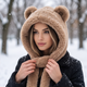 Женская зимняя шапка теплая One Size из искусственного меха для девочек и детей 54-58 см легкая повседневная Бежевый - изображение 8