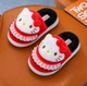 Детские комнатные тапочки плюшевые теплые Хелоу Китти для девочки Hello Kitty красные размер 28-29 по стельке 16-17см - изображение 3