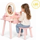Туалетний столик дитячий дерев’яний EcoToys з LED дзеркалом Рожевий TL106008 (5905817013326) - зображення 7