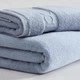 Комплект махровых банных полотенец Calvin Klein из плотного 600 г/м² однотонного 100% хлопка с кантом – голубой - изображение 2
