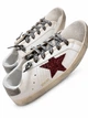 Жіночі кеди Golden Goose біло-сріблясті з натуральної шкіри та замші з бордовою блискучою зіркою розмір 36 - зображення 4