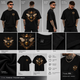 Мужская футболка оверсайз XXL с принтом Пчела и Корона, черная футболка streetwear с рисунком на спине - изображение 3