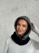 Капюшон капор букле з коміром та флісовою підкладкою WARM BUKLE темнно-сірий - зображення 3