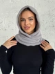 Капюшон капор с воротником из экомеха альпака WARM ALPAKA серый - изображение 1