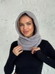 Капюшон капор с воротником из экомеха альпака WARM ALPAKA серый - изображение 3