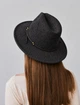 Шерстяная шляпа Федора с декором и цепочкой PEARL WOOL HAT черная - изображение 6