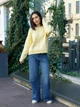 Женский свитер вязаный с узором Floral Sweater желтый One Size - изображение 2