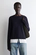 Джемпер жіночий COS layered merino wool jumper 1298871001 M темний синій - изображение 2