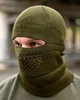 В'язана балаклава військова Олива шапка-підшоломник, маска для обличчя та голови зимово-осіння - зображення 1