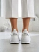Женские кроссовки текстильные с сеткой на высокой подошве-платформе Fashion 39.5 Белые - изображение 6