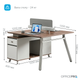 Комп'ютерний стіл двомісний OfficePro PG-M24A-2A-14 108х140 см з тумбочками Горіховий + Світло-сірий - зображення 8