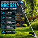 Мотокоса RBC 521 L бензиновая 2,9 кВт триммер 52 см3 двухтактный 11000 об мин коса для травы сорняков кустарников с прямой штангой 28 мм леской металлическим ножом антивибрационной системой баком 1,2 л для сада огорода участка - изображение 1