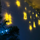 Гірлянда штора 138LED 3.5 м на 1 м для прикрашування ялинки дзвіночок олень зірки теплий від батарейок - зображення 4