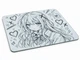 Скляний килимок для миші WorkPlaceShop AnimeGirl білий 400x400x5 мм (WPS-GL-AG-400x400) - изображение 1