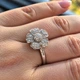 Серебряная кольца 925 пробы с фианитами «Цветок» - изображение 1