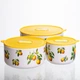 Набор фарфоровых контейнеров для еды Lemon с крышками 3 шт 9,5/13/15 см Yiwu - изображение 1