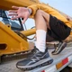 Мужские спортивные кроссовки на каждый день со стальным носком (44 размер, черные) - изображение 4