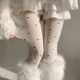 Колготки в горох Кавайний стиль із сердечками м'які молочні One size (KSH35) - зображення 5