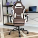 Геймерське крісло DEXON AURA RD-6072 з підставкою для ніг, з велюру, металева хрестовина, Тауп - зображення 3