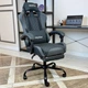 Геймерское кресло DEXON ORVEX RD-6072 с подставкой для ног, из льняной ткани, металлическая крестовина, Темно-серый - изображение 2