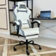 Геймерское кресло DEXON EVI RD-6072 с подставкой для ног, из экокожи, металлическая крестовина, Белый - изображение 2