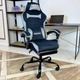 Геймерське крісло DEXON AURA RD-6072 з підставкою для ніг, з велюру, металева хрестовина, Чорний - зображення 2